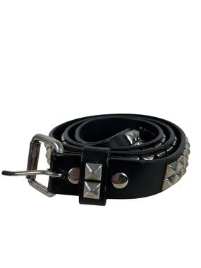 Hot Topic Vintage 90s Genuine Leather Silver Studded Belt Punk Gothic Y2K Band